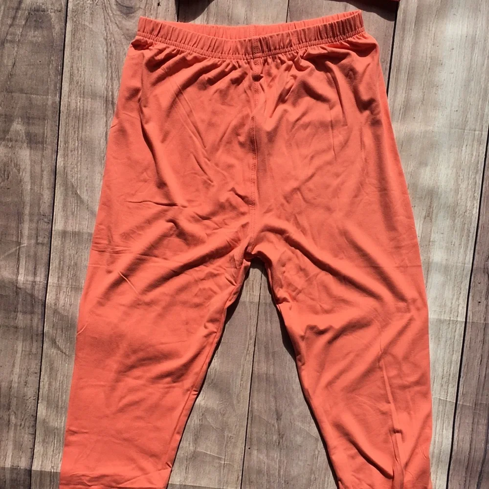 NWT Coral Orange Callie Lives Stasia Activewear Yoga Leggings & Bra - Picture 6 of 8